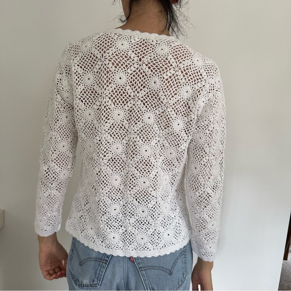 ✨ FREE PEOPLE VINTAGE 1970s handmade crochet cardigan - Picture 2 of 4